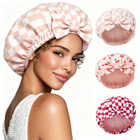 Topi Mandi Wanita Anti Air Cepat Kering Ukuran Besar Terlaris dengan Motif Pita Tersedia dalam Berbagai Pola untuk Perawatan Rambut di Rumah
