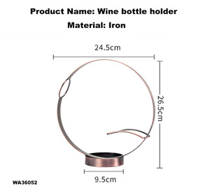 Venta al por mayor de fábrica, decoración de fiesta, estantes de exhibición de botellas de <span class=keywords><strong>vino</strong></span> circulares de hierro, soporte de botella de <span class=keywords><strong>vino</strong></span> de Metal único, Círculo - Product Image 2