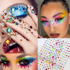 3D colorido cuadrado lágrimas Rhinestone cuerpo cara pegatinas joya DIY tatuaje pegatinas Rhinestone cara joyas tatuaje temporal - Product Image 3