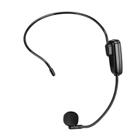 Microphone-casque sans fil 2,4 GHz, émetteur-récepteur noir, accessoire audio-vidéo professionnel pour réunions et conférences en extérieur