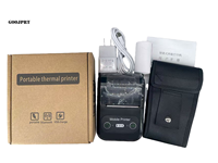 Printer Thermal Mini Saku Portabel 58mm untuk iOS dengan Casing Kulit Pelindung, Tersedia, Bersertifikasi FCC