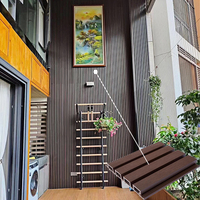 Panneau mural décoratif extérieur en WPC, panneau rainuré, revêtement extérieur, bardage mural en bois extérieur
