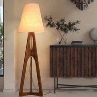 Nouvelle Lampe sur Pied LED de Style Chinois Wabi-sabi pour Salon, Lampe sur Pied Artistique en Tissu de Style Américain Rétro pour Canapé et Chambre, Ambiance Haut de Gamme