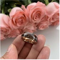 Fashion Rose Gold Arrow Wood Grain Ring Trend Men's New Ring