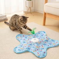 Jouet chat automatique rotatif tapis teaser electrique interactif motif couverture chasse rechargeable Type-C chats interieur