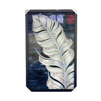 Peinture murale en mosaïque de vitrail méduse avec cadre, décorations murales animales et végétales en mosaïque de vitrail, décoration d'entrée