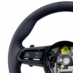 Volante de Cuero para <span class=keywords><strong>Porsche</strong></span> 911 <span class=keywords><strong>964</strong></span> 993 996 997 991 992 718 986 987 981 982 Boxster Cayman Cayenne Panamera con Perilla - Product Image 2