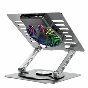 IDock قابل للطي مريح زاوية ارتفاع سبائك الألومنيوم قابل للتعديل مع محور USB ومروحة - Product Image 5