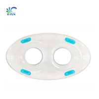 Bouée gonflable durable et personnalisée, design fusée, en matériau solide, couleur unie transparente, pour rivière paresseuse, parcs aquatiques et piscines
