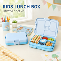 Boîte à lunch bento sans BPA pour enfants, boîte à lunch anti-fuite avec ustensiles, boîte à lunch pour enfants de qualité alimentaire