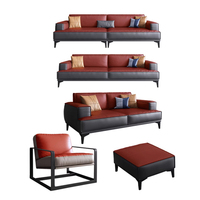 Ensemble de chaises de bureau en cuir PU pour réceptions et réunions - Design simple, éponge haute densité pour canapé trois places