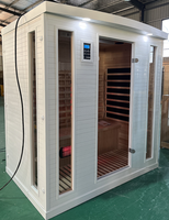 Aokingwin Sauna infrarouge lointain à spectre complet de conception moderne avec luminothérapie rouge, bois de pruche massif, vapeur sèche et écologique