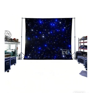 ม่านกำมะหยี่สีดำประดับไฟ LED สำหรับตกแต่งงานแต่งงาน ฉากหลังงานปาร์ตี้ - Product Image 6