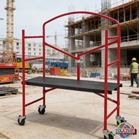 Plataforma de Trabajo Móvil Plegable de Acero Moderna con Estructura en H, Escalera Tipo Torre para Taller, Construcción y Edificación en Exteriores