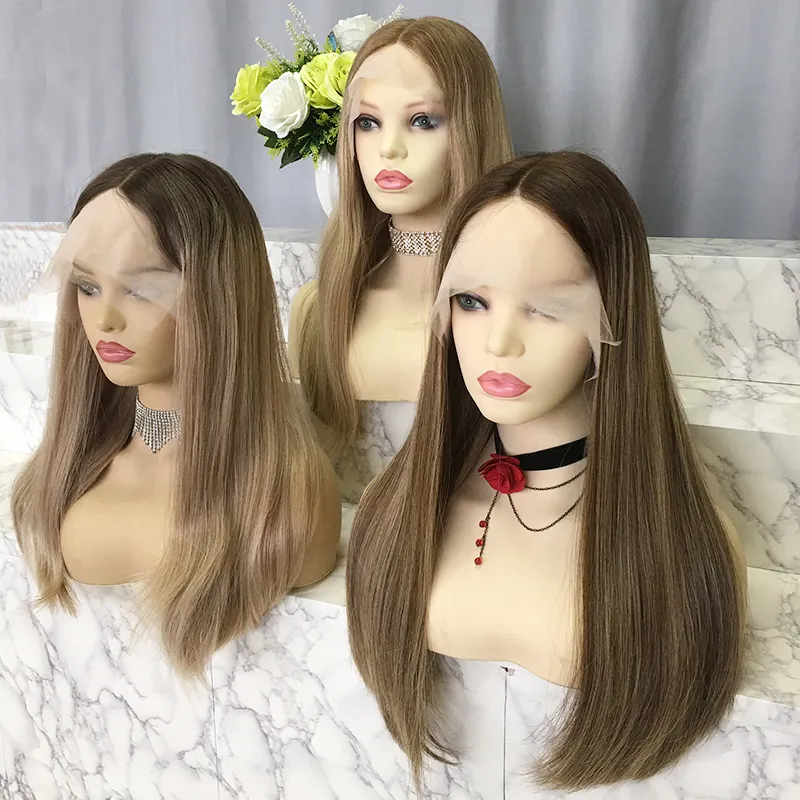 Wholesale cheap prices 12a grade high quality highlight wig 100% raw virgin human hair european hair jewish wigs