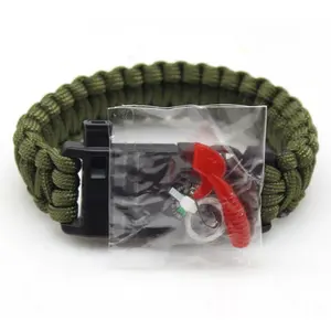 Cắm trại Survival Paracord 550 dây đeo cổ tay câu cá Kit bên trong bện Vòng đeo tay