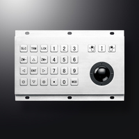 Clavier industriel en métal avec trackball USB filaire, en acier inoxydable, étanche IP54, compatible Windows/Linux/Mac pour pont de navire