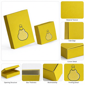 Caja de Regalo Rígida Amarilla con Diseño de Pera, Impresión a Cuatro Colores, Cartón Reciclable, Forma Rectangular para Manualidades y Empaque de Regalos - Product Image 2