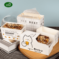 VVG Boîtes en papier d'emballage de pain grillé bon marché et personnalisé boîte à gâteau d'anniversaire boîte à sandwich petit déjeuner goutte d'oeuf Sandwich Cartoon