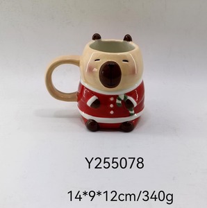 Divertente tazza da caffè in <span class=keywords><strong>ceramica</strong></span> Dolomite dipinta a mano 350ml divertente decalcomania <span class=keywords><strong>stampa</strong></span> natalizia in rilievo lavabile <span class=keywords><strong>per</strong></span> lavastoviglie - Product Image 2