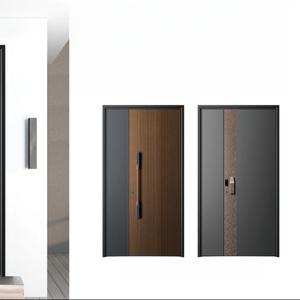 Porte d'entrée moderne Porte d'entrée accessible antivol sculptée de luxe Portes d'entrée avant encadrées - Product Image 2