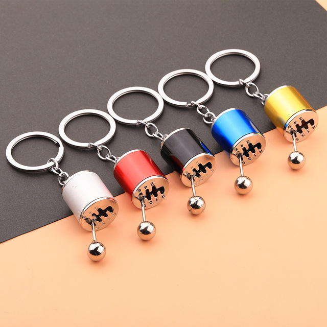 Manufacturer's Spot Direct Sales Zinc Alloy Silk Screen Printed Creative Personalized Car Modification Gear Shifter Keychain