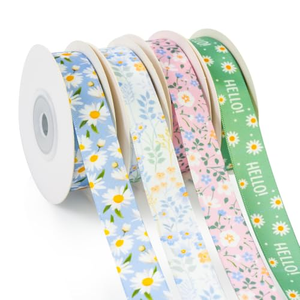 Ruban de haute qualité, double face, impression par transfert thermique, ruban en satin tulipe - Product Image 1