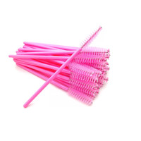 Brosse à cils rose brosse à cils en plastique baguettes de mascara 50 pièces/sac brosse à sourcils cosmétique