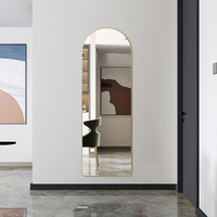 Miroir pleine longueur à cadre fin doré pour chambre, salon, entrée, couloir, dressing, décoration intérieure, vente en gros