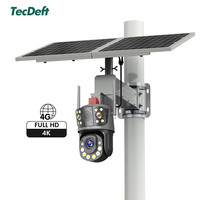 Système de caméra de sécurité IP extérieure TecDeft alimenté par énergie solaire, WiFi 4G, double objectif, zoom optique 50x, vision nocturne couleur
