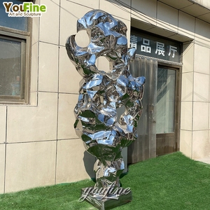 Escultura de <span class=keywords><strong>rocalla</strong></span> de Taihu de acero inoxidable abstracto moderno al aire libre - Product Image 6