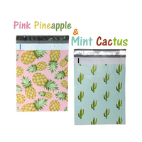 Sac de courrier écologique en Poly imprimé personnalisé, motif de Cactus, sac de courrier en Poly vert, emballage de vêtements, sac de courrier en plastique