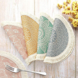 Mantel Individual marrón hecho a mano algodón poliéster moda impermeable reutilizable Decoración de mesa para bodas papel desechable tejido - Product Image 6