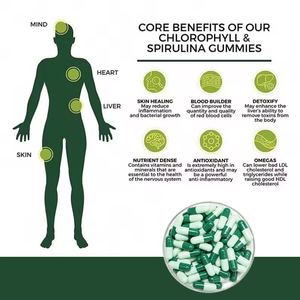 Extrait de pilules de chlorella Suppléments OEM de marque privée Spiruline 250mg 500mg Comprimés de chlorophylle - Product Image 3