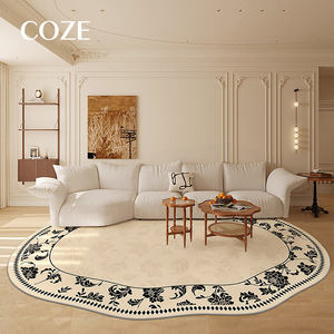 พรมขนสัตว์ลายดอกไม้สไตล์โมเดิร์นสำหรับห้องนั่งเล่น ขนาดสั่งทำได้ - Product Image 4