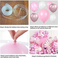 Kit d'arche de ballons en latex rose avec nœud papillon, arches rondes, thème d'anniversaire, ensemble de nœuds papillon gonflables
