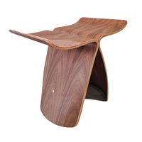 Tabouret Papillon en Bois Massif Naturel, Tabouret de Coiffeuse Minimaliste de Luxe, Banc Créatif pour Coiffeuse à Domicile, Tabouret à Chaussures, Tabouret Bas