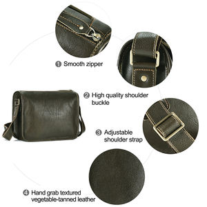 奢华男士真皮复古斜挎包定制带标志便携小夏季时尚斜挎包 - Product Image 5