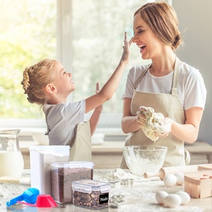 Bpa-miễn phí rõ ràng kín <span class=keywords><strong>Stackable</strong></span> dán nhãn nhà bếp thực phẩm lưu trữ lọ, lò vi sóng & tủ lạnh an toàn nhựa thực phẩm container Set - Product Image 6