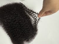 Rambut Manusia Afro Kinky Pendek Hitam Alami untuk Kepang Twist dan Ekstensi Dreadlock untuk Wanita Kulit Hitam