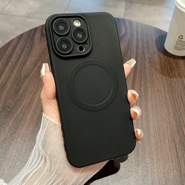 Premium Quality Luxury Magnetic Wireless Charging PC Pure Color Anti Slip Anti Drop Anti-scratch Phone Case for Wholesale