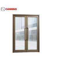 Porte de Magasin à Battant Antivol en Alliage d'Aluminium à Double Vitrage Isolant Style KFC - Fabricant Transfrontalier de Portes