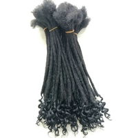 Extensions de dreadlocks en cheveux humains vierges 100 % faits à la main, bouclés afro, base en soie, sans colle, courtes, épaisseur 0,6 cm, vente en gros FYD