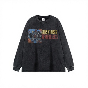 Camiseta de algodón lavado con estampado de calavera, estilo americano, de marca de moda urbana, transpirable, cuello redondo, holgada, estilo hip-hop retro para hombre. - Product Image 1