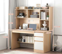 Bureau d'ordinateur compact avec étagère et étagères intégrées, poste de travail de bureau à domicile moderne pour configuration PC, bureau d'étude peu encombrant