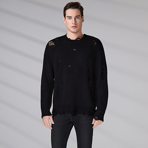 Fabricante de Prendas de Punto, Suéter de Punto Extra Grande de Alta Calidad con Logotipo Personalizado, Estilo Hip Hop, para Hombre - Product Image 6