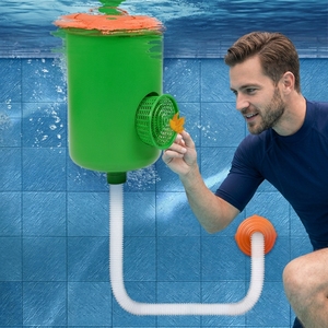 Skimmer de superficie flotante <span class=keywords><strong>para</strong></span> <span class=keywords><strong>piscina</strong></span>, montado en pared, con marco inflable, filtro y limpiador de hojas - Product Image 2