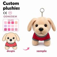 Porte-clés en peluche chiot OEM ODM, logo et design personnalisés, animal en peluche chien en coton doux et moelleux, unisexe, pour cadeaux d'anniversaire
