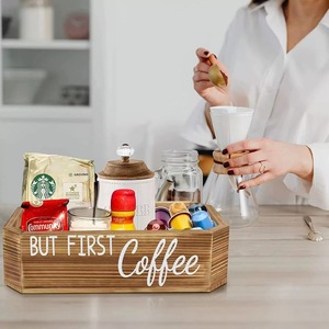 กล่องเก็บกาแฟแบบไม้ 34.8x17.8x9.4 ซม. ความจุขนาดใหญ่ ออแกไนเซอร์ในครัวสำหรับถุงชา กาแฟแบบแคปซูล - Product Image 2