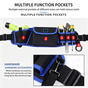 Sac à outils de ceinture série L bleu multifonction pour électricien, pour réparation - Product Image 3